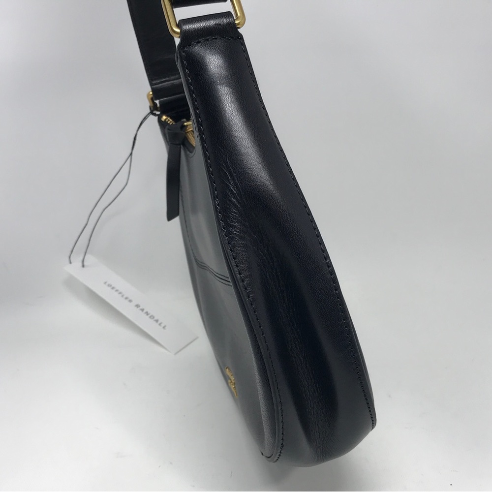 Loeffler Randall Greta Leather Shoulder Bag, Size M - Black/Gold Women's - Picture 13 of 16